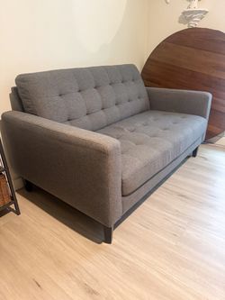 Scandinavian Designs Laura Loveseat – Modern Gray Tufted Loveseat