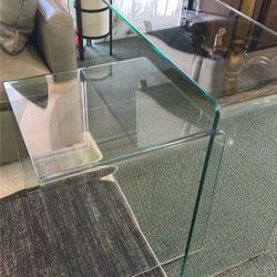 CLEAR GLASS console table & nightstand 💯 Tempered Glass