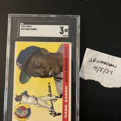 Hank Aaron, Ted Williams And Left Grove Baseball Cards