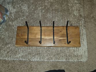 Wood metal towel holder