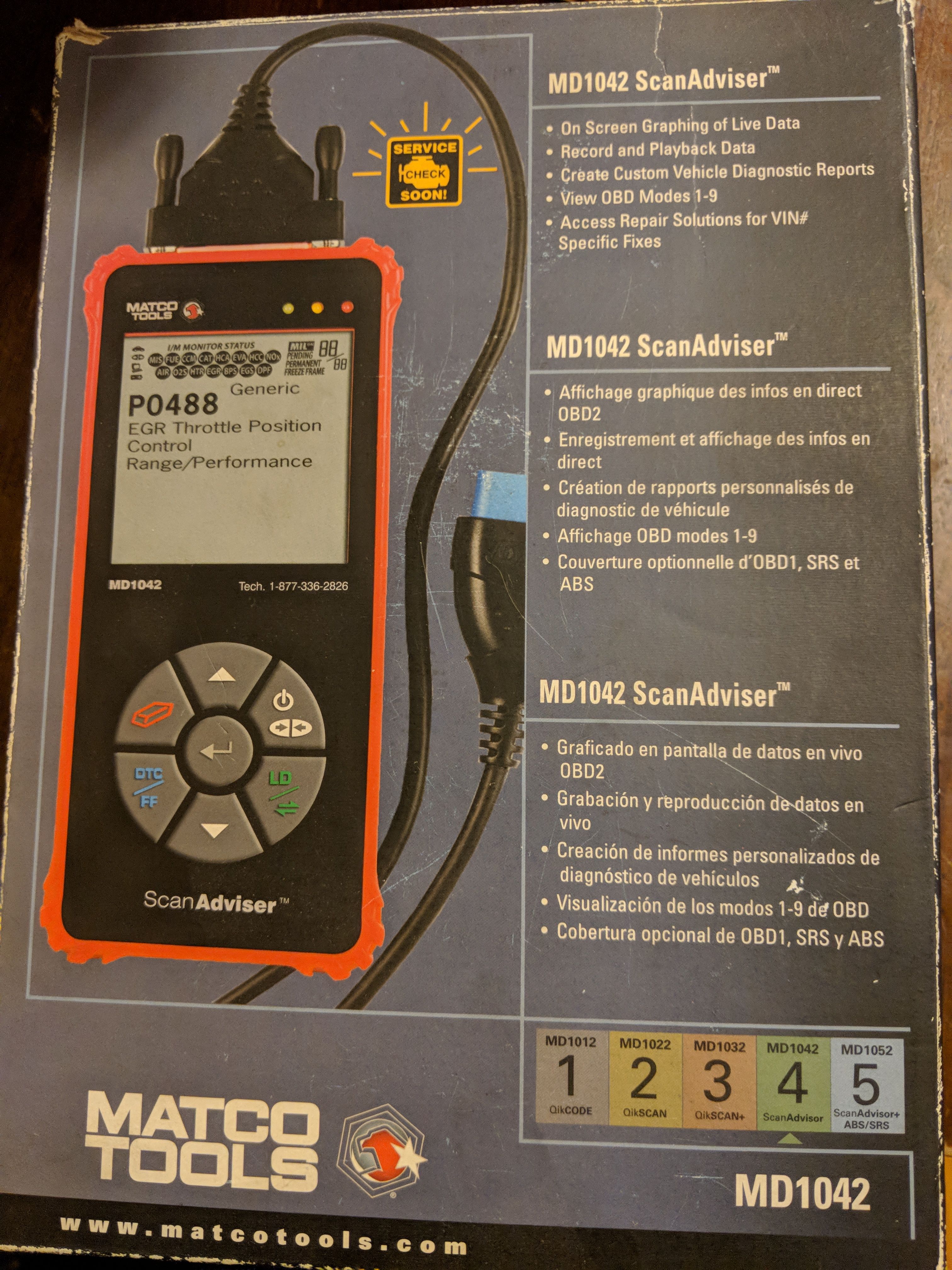 Matco MD1052 ABS/SRS OBD2 scanner