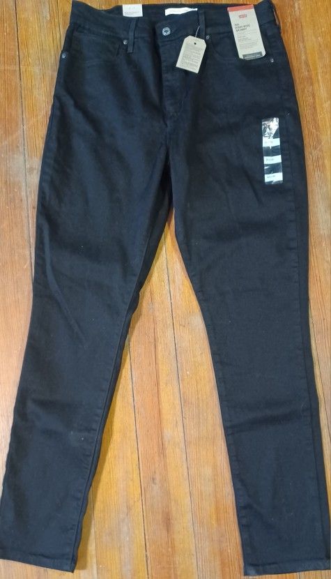 Women's New Levi's Size 33x30 721 Black High Rise Jeans Pants
