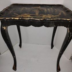 1930S Lacquered Chinoiserie Hand painted 