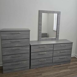 Dresser Whit Mirror And Chest - Cómoda Con Espejo Y Gavetero 