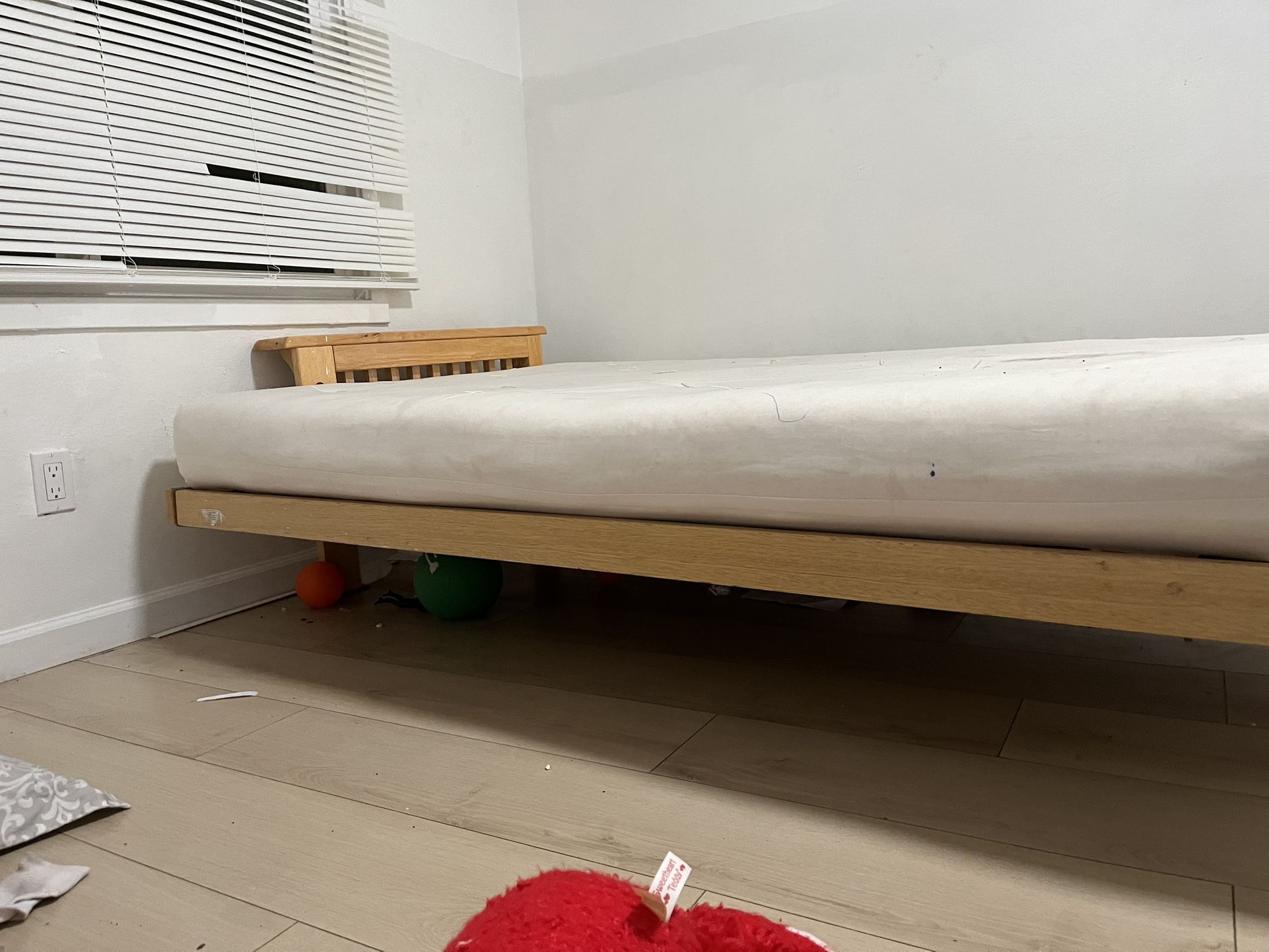 Light Brown Wooden Futon Full Size