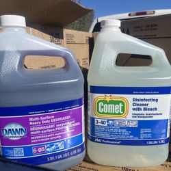 Dawn Multi-surface heavy duty Degreaser/ Comet Disinfecting cleaner with bleach 