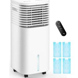 4-IN-1 Portable Air Conditioners, Evaporative Air Cooler w/4 Modes & 3 Speeds, 15H Timer for Smart Auto-off, 2-Gal Tank for 20H Cooling