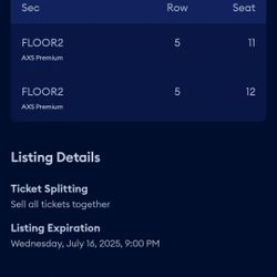 2x Ado tickets FLOOR Center https://offerup.com/redirect/?o=Q3J5cHRvLmNvbQ== Arena