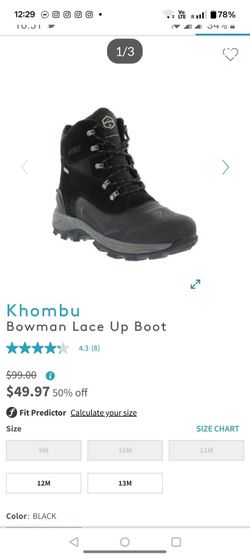 Khombu Bowman boots size 12