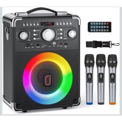 Karaoke Machine with 3 Wireless Microphones