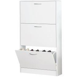 Shoe Cabinet for Entryway, White Narrow