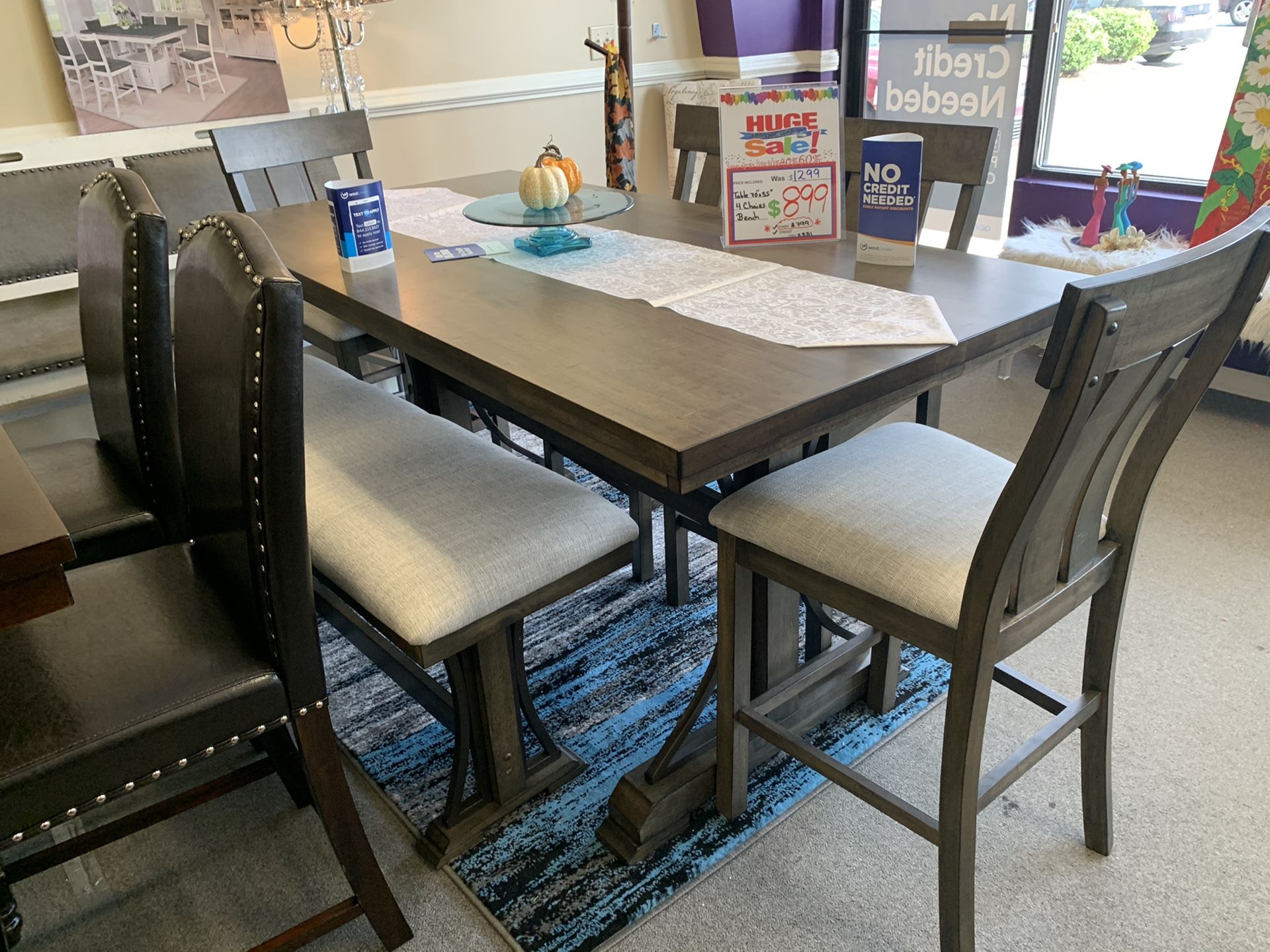 *NO CREDIT NEEDED* AWESOME GREY RUSTIC DINING SET!!! EVERYTHING INCLUDED!!! EASY FINANCE!!!