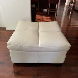 Xl Ottoman Italian Leather Beige 