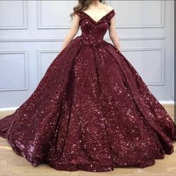 Size 6 Burgundy Quinceaera/Prom/Sweet 16 Dress