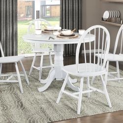 Mega Sale! 5 PCS Hemet Collection Dining table set- Country Farmhouse Style-White   Now 449.00 Free Delivery 🚚 