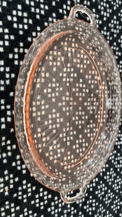 Anchor Hocking Mayfair Open Rose Pink Depression glass platter