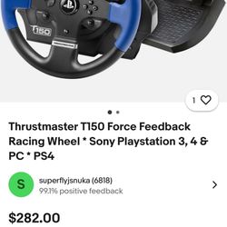 Thrustmaster T150 Force Feedback Racing Wheel * Sony Playstation 3, 4 & PC * PS4