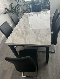 Dining table and chairs