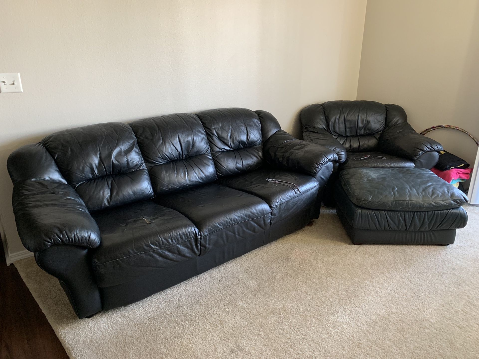 Sofa & Chair with ottoman Set