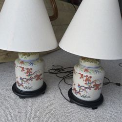 Set of Antique Lamps And Shades