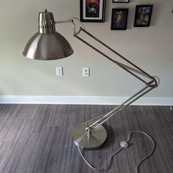 Silver / Chrome Adjustable Standing Lamp, 3' to 4'