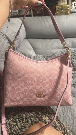Coach Pink Signature Jacquard Shoulder Bag