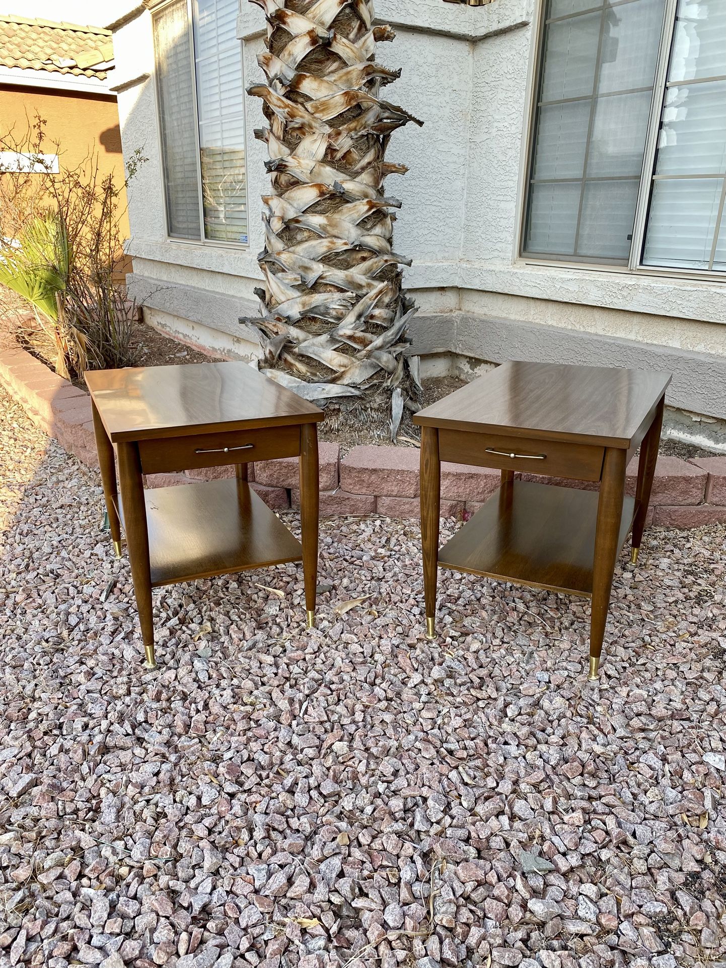 Mid Century Modern Walnut Side Table / End Table / Nightstands