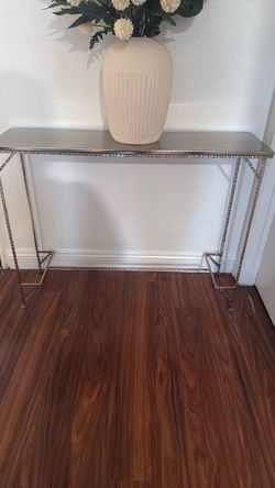 $50 Silver Metal Console Table worth over $300