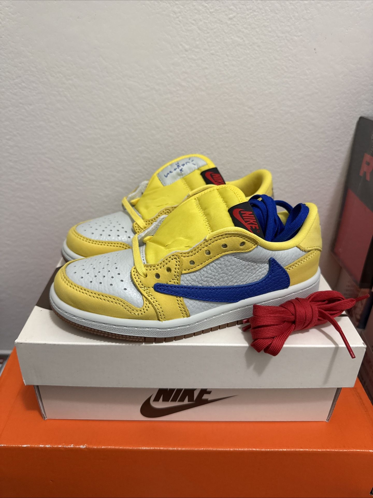 Size 13.5C - Jordan 1 Low X Travis Scott "Canary" PS will definitely ship with care!