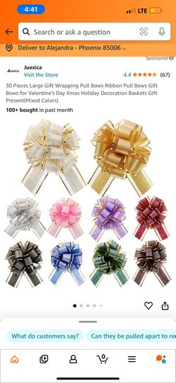 30 Pieces Large Gift Wrapping Pull Bows Ribbon Pull Bows Gift Bows for Valentine's Day Xmas Holiday Decoration Baskets Gift Present(Mixed Colors)