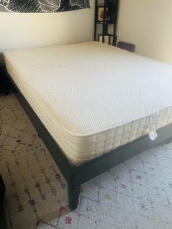 Custom Made Organic Queen Mattress  ($100) + Solid Wood Platform Bed Frame (optional for $50)