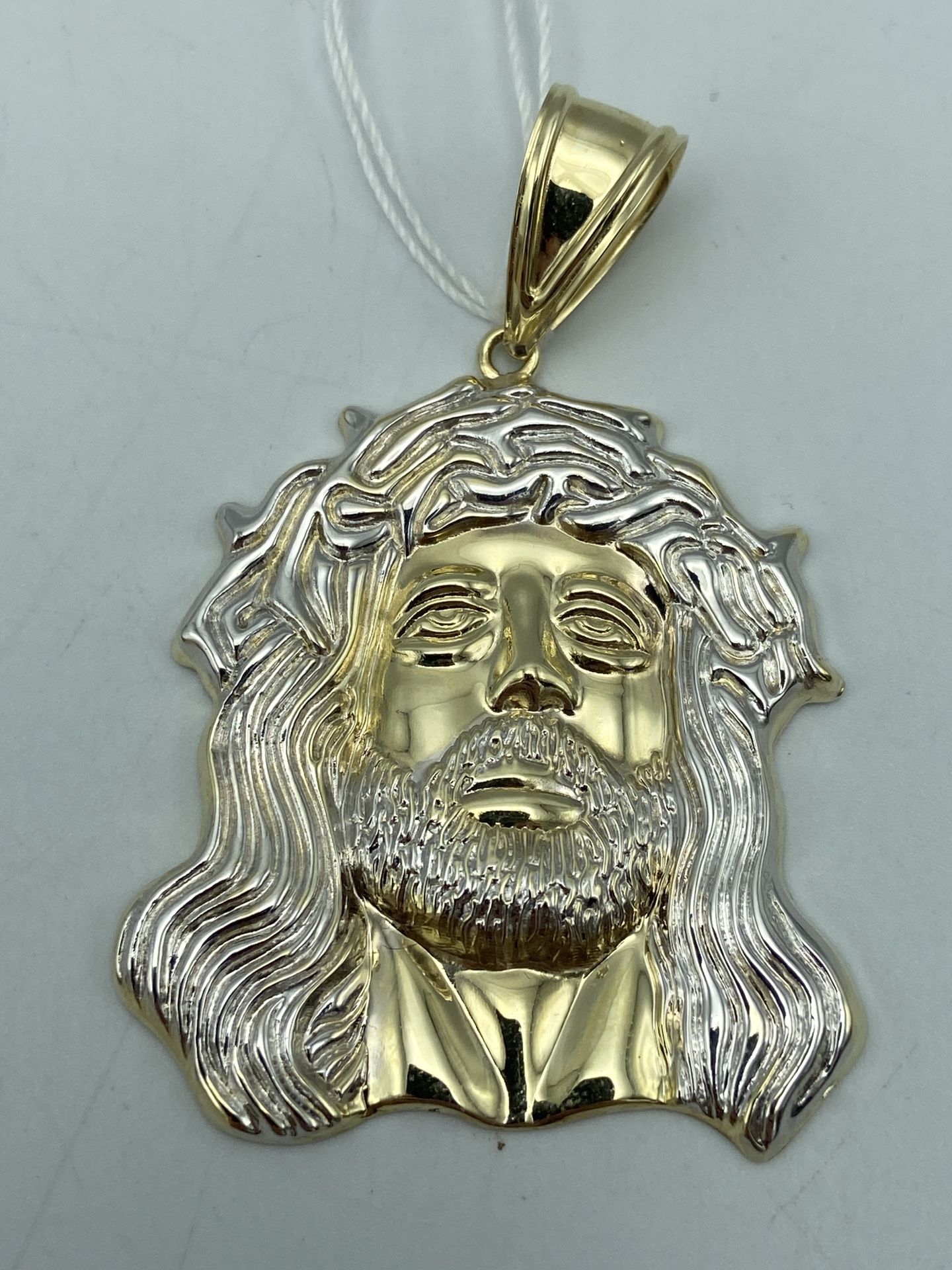 10kt Two Tone Gold Jesus Pendant