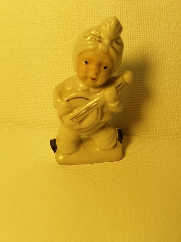 1950s Porcelain Figure Playing Stringed Instrument