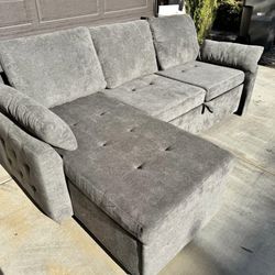 *Free Delivery* Gray Sectional Sleeper Couch Sofa