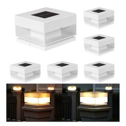 Solar Post Cap Lights,50 Lumem Brightness,2 Modes Warm White/Bright White Outdoor Fence Post Cap Light Garden Decor Lithium Battery Powered Lighting F