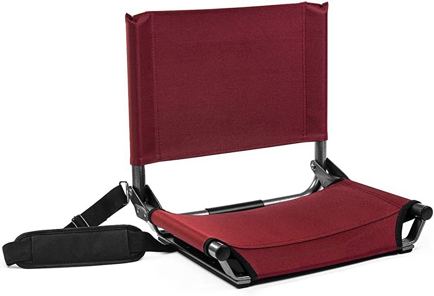 60% OFF!!!  Cascade Mountain Tech Stadium Seat - Lightweight, Portable Folding Chair for Bleachers and Benches - Maroon, 17"