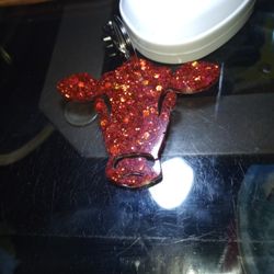 Hand Crafted Resin Cow Key Chain