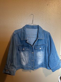 Cropped Blue Denim Jean Jacket