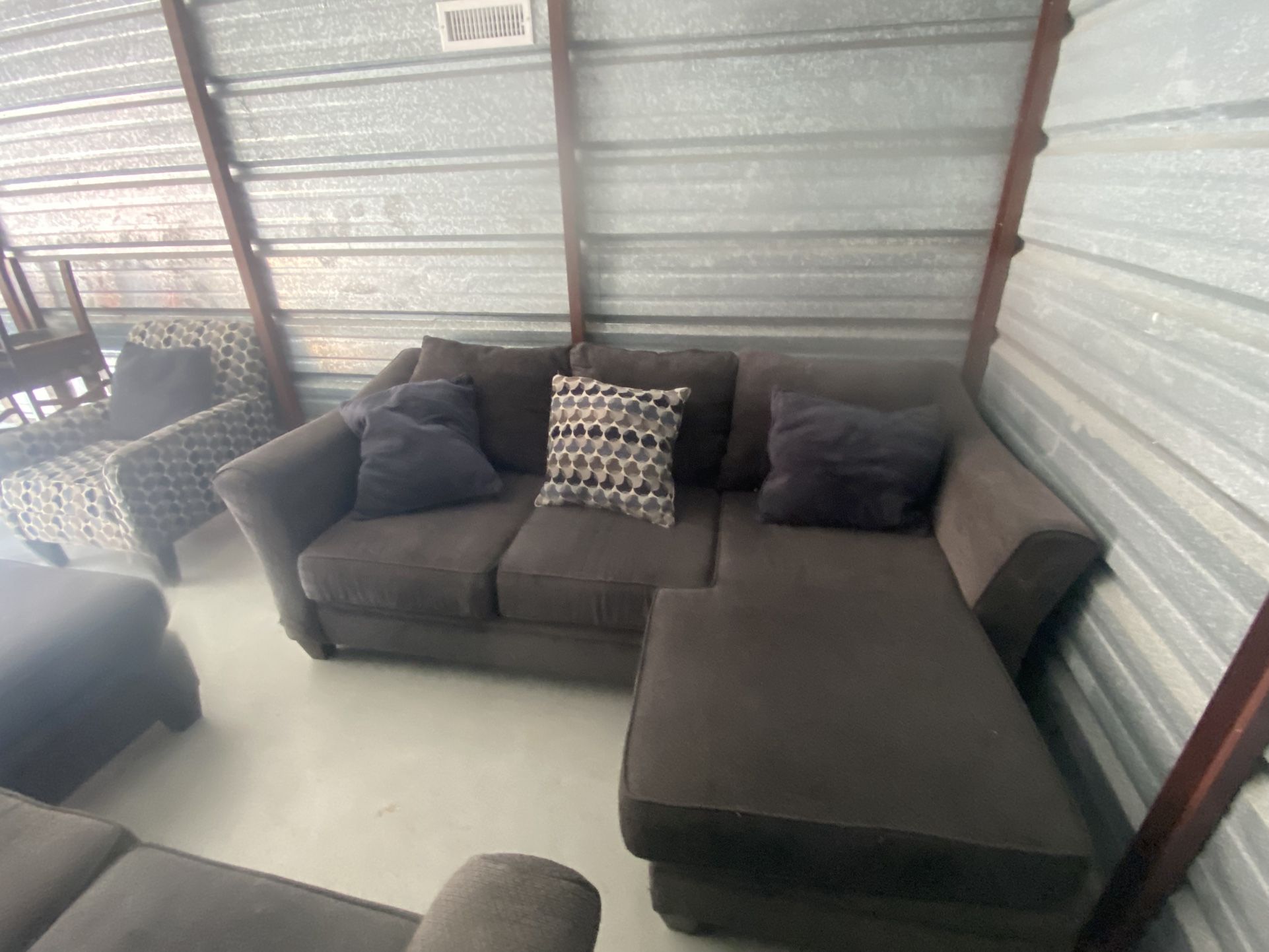 2 L-Shape Sofas & Pattern Chair