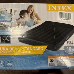 Brand New Intex Dura-Beam Standard Full Air Mattress (10” Height, Pillow Rest, Built-in Pump)