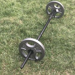 Straight bar & 4x25lbs plates (standard)