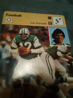 Vintage football/ 1977 Joe Namath sportscaster collector card