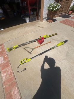 Garden tools trimmer and tree Saw