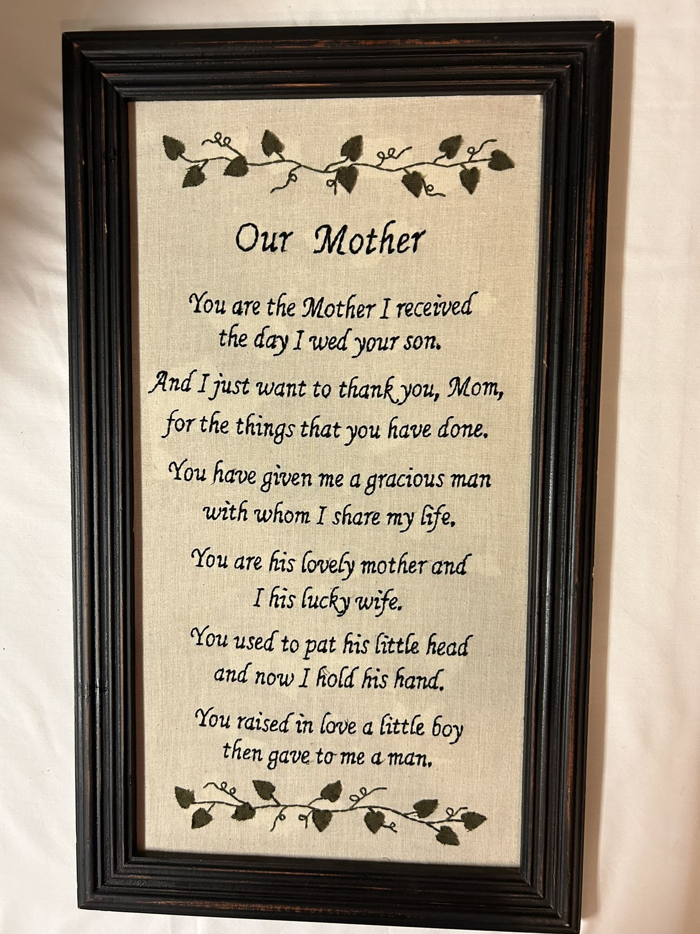 Beautiful Mother  Message In Frame
