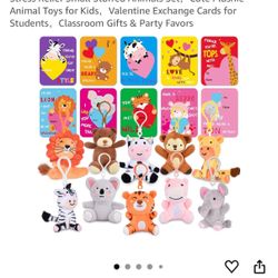 20 Pc Valentines Plush And Cards