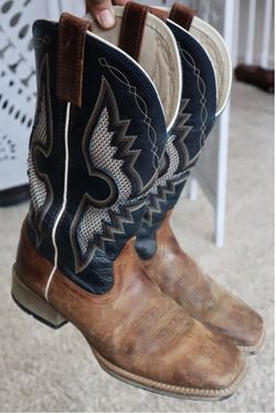 Ariat Solado VentTEK Western Boot Sorrel Crunch Cowboy Blue 12D