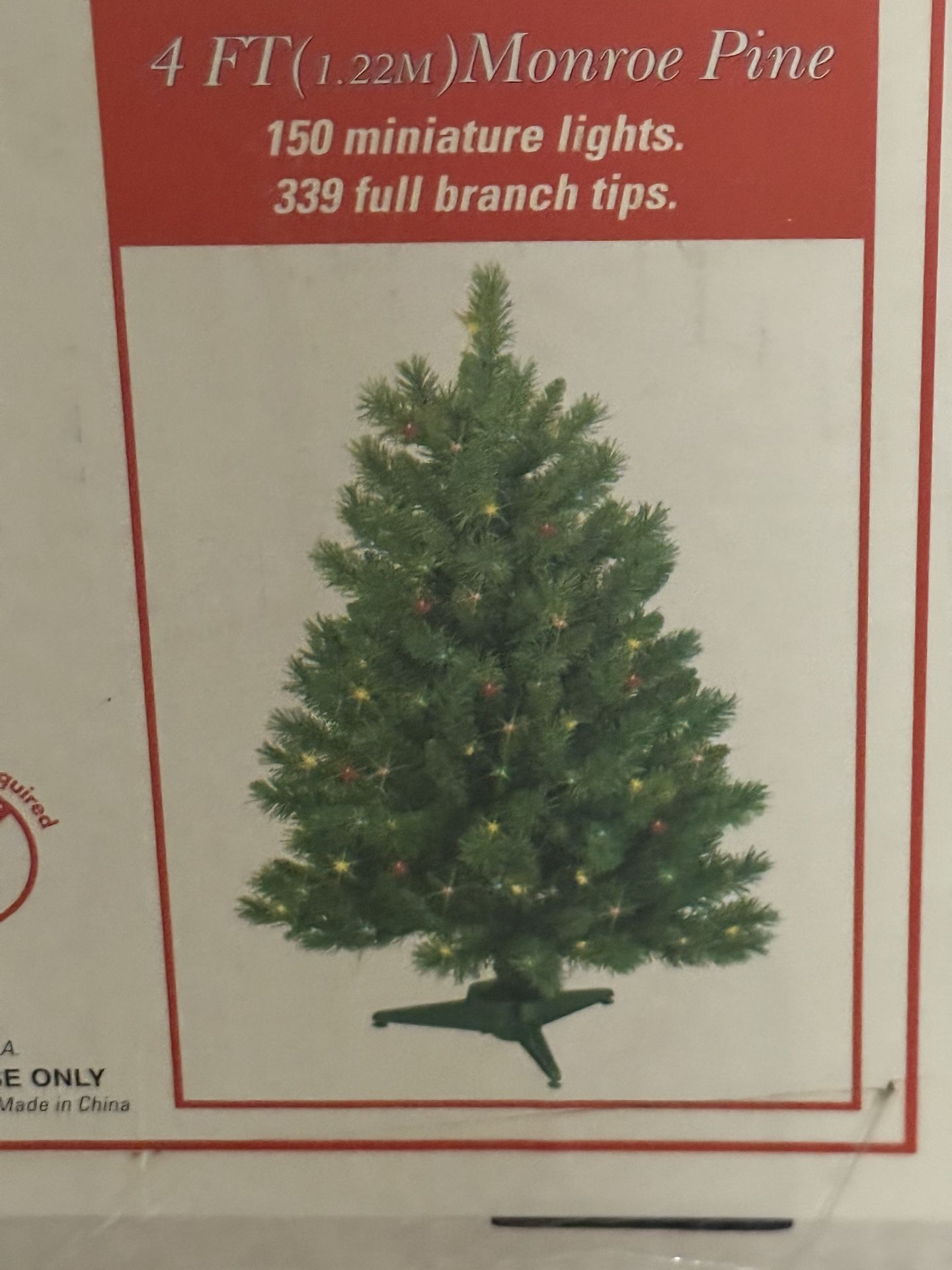 4ft Fake Christmas Tree & Lights