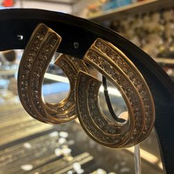 10KT Drop Earrings W/ Natural Diamonds 38409-1