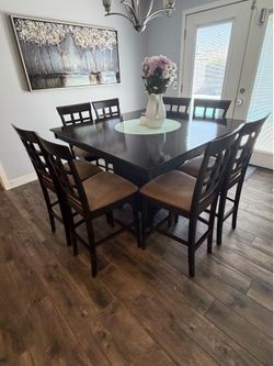 Counter Height Dining Table Set w/ 8 Chairs & Storage - $350 OBO