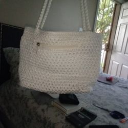 White Knitted Style Purse NEW